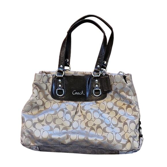 Coach Brown and Tan Leather Shoulder Bag F15510 - Picture 1 of 16